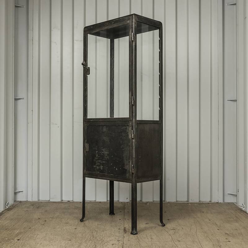Vintage industrial dentist cabinet - metal glass cabinet