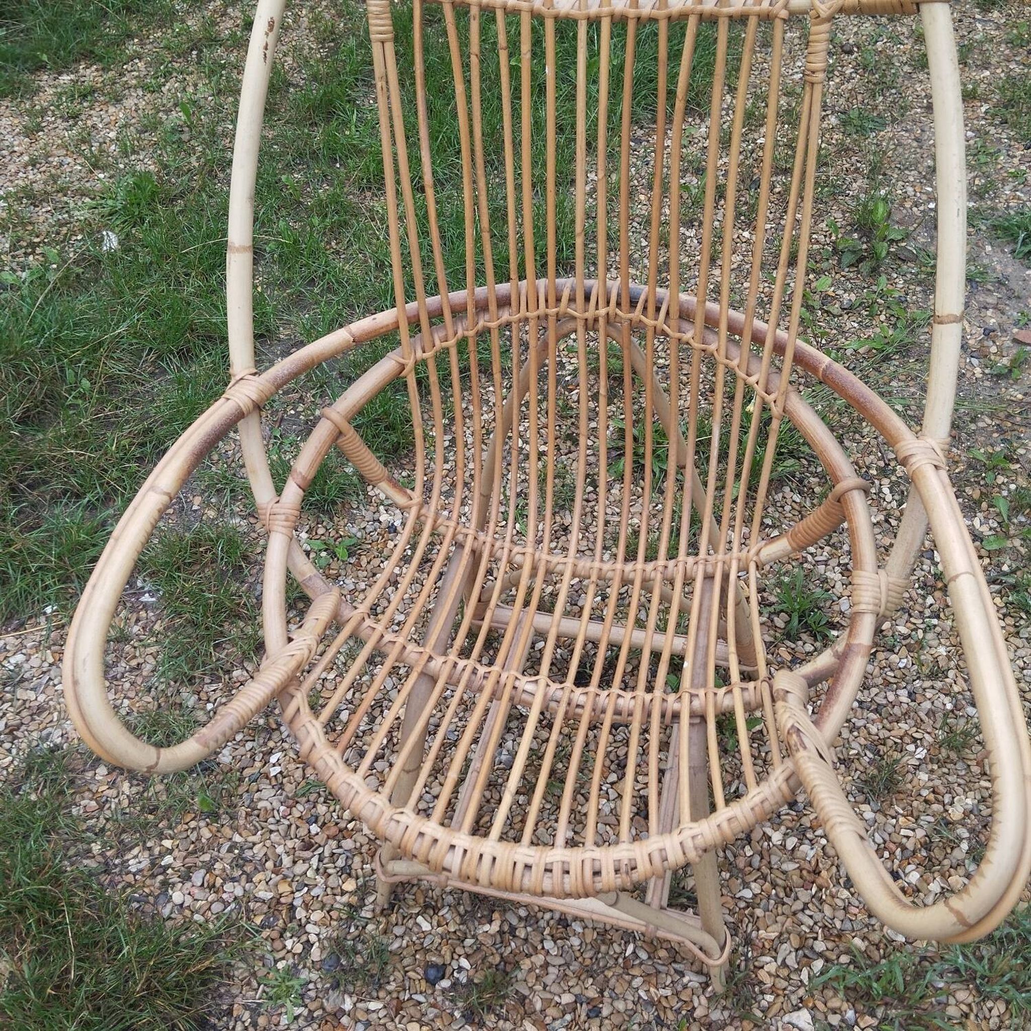 1950s rattan egg chair