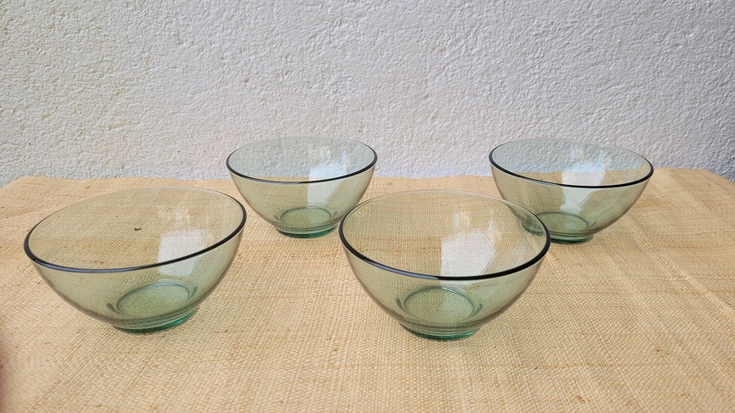 4 80's glass bowls