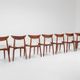 Harry Ostergaard set of eight dining chairs in teak Randers Denmark 1960