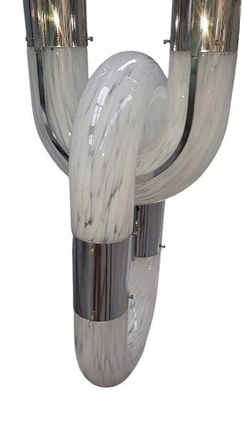 Murano Glass Chain Chandelier in Metal by Aldo Nason for Mazzega