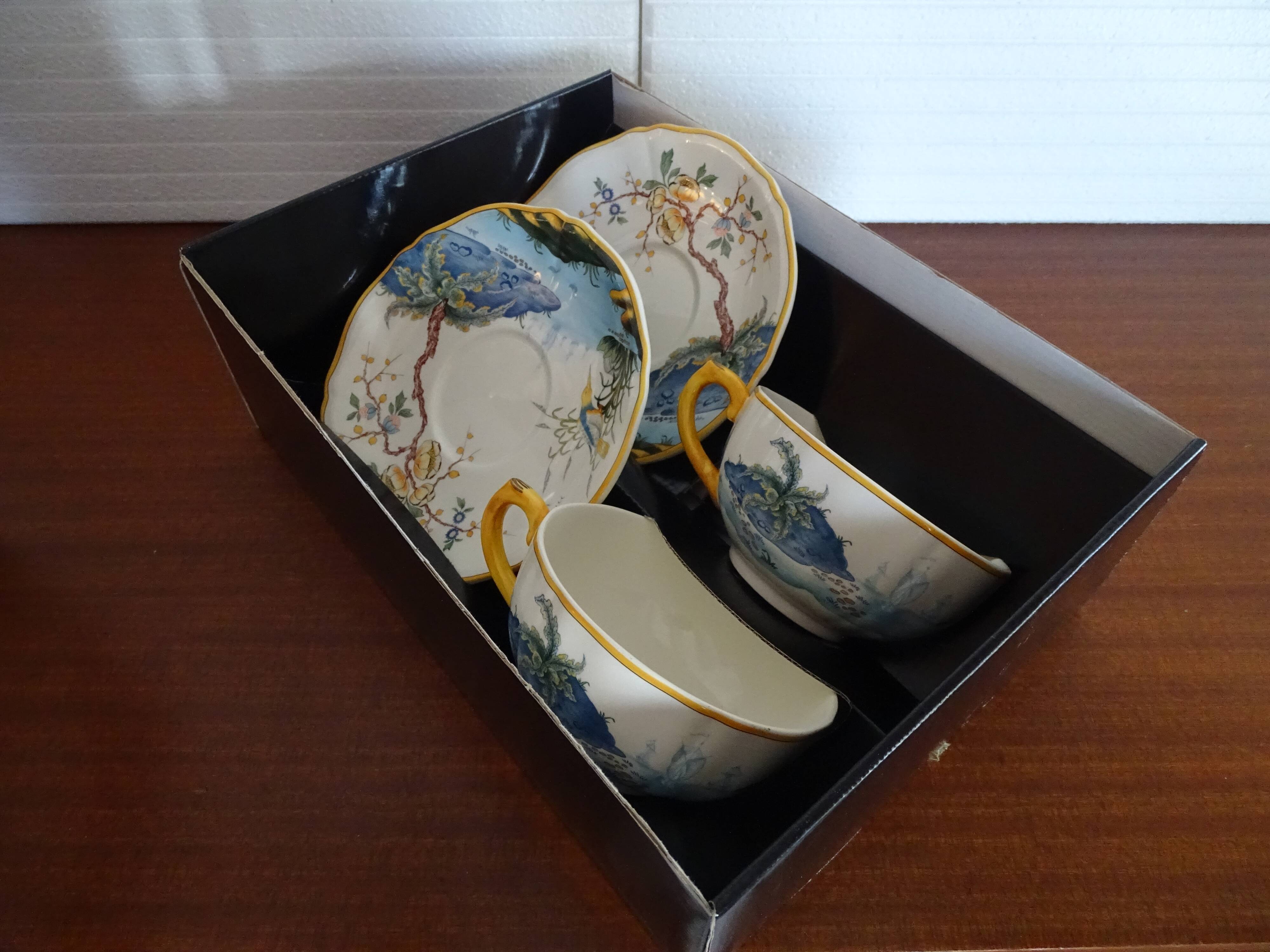 Earthenware lunch cups by Gien MAGELLAN - With box