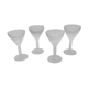 4 old glasses bistro thick bubble glass