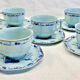 6 octagonal tea cups and saucers porcelain Haviland Limoges