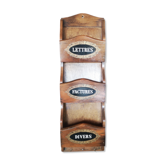 Support mural vintage porte courrier, factures, etc