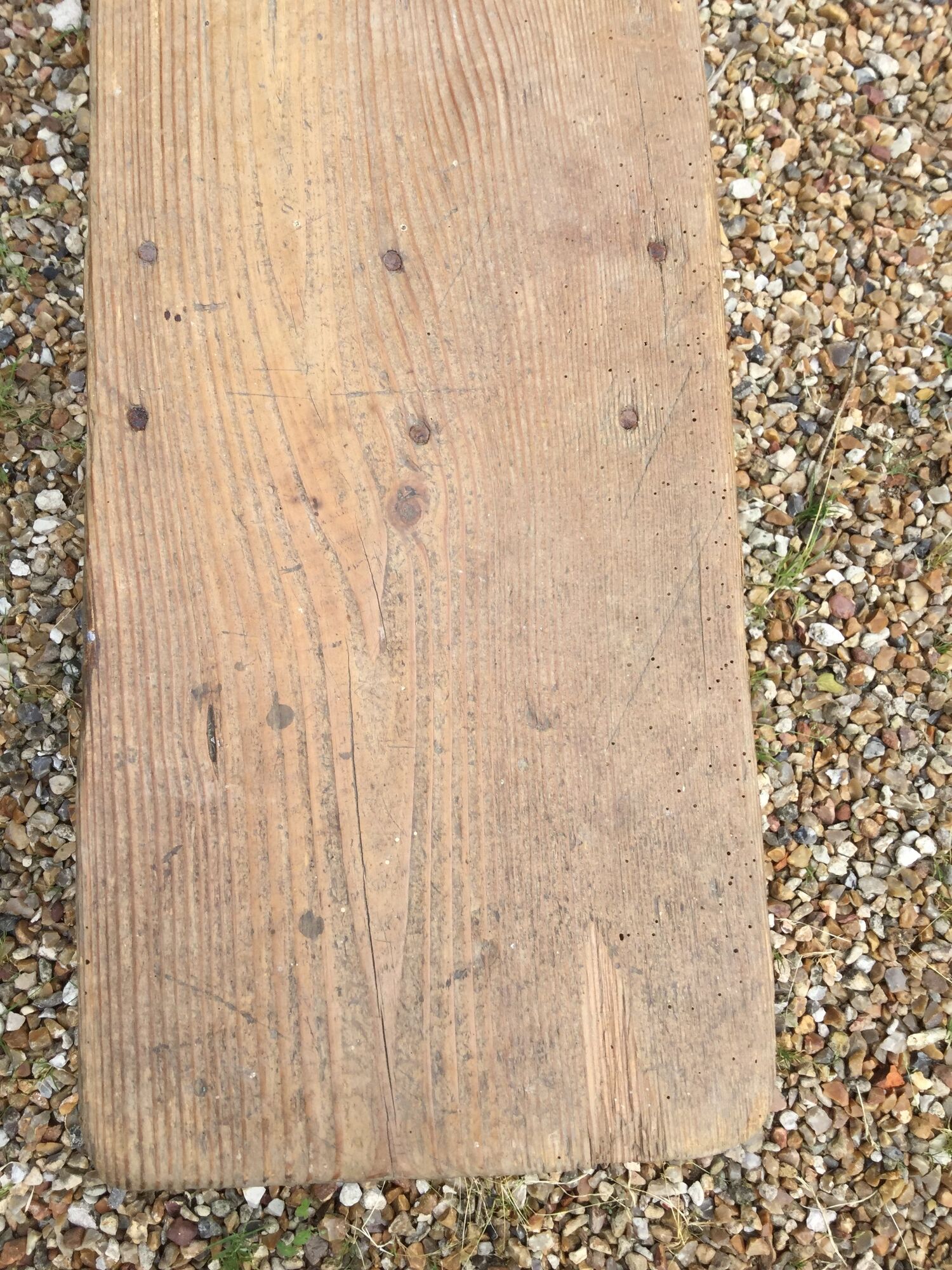 Farm old wooden bench of the 1950s