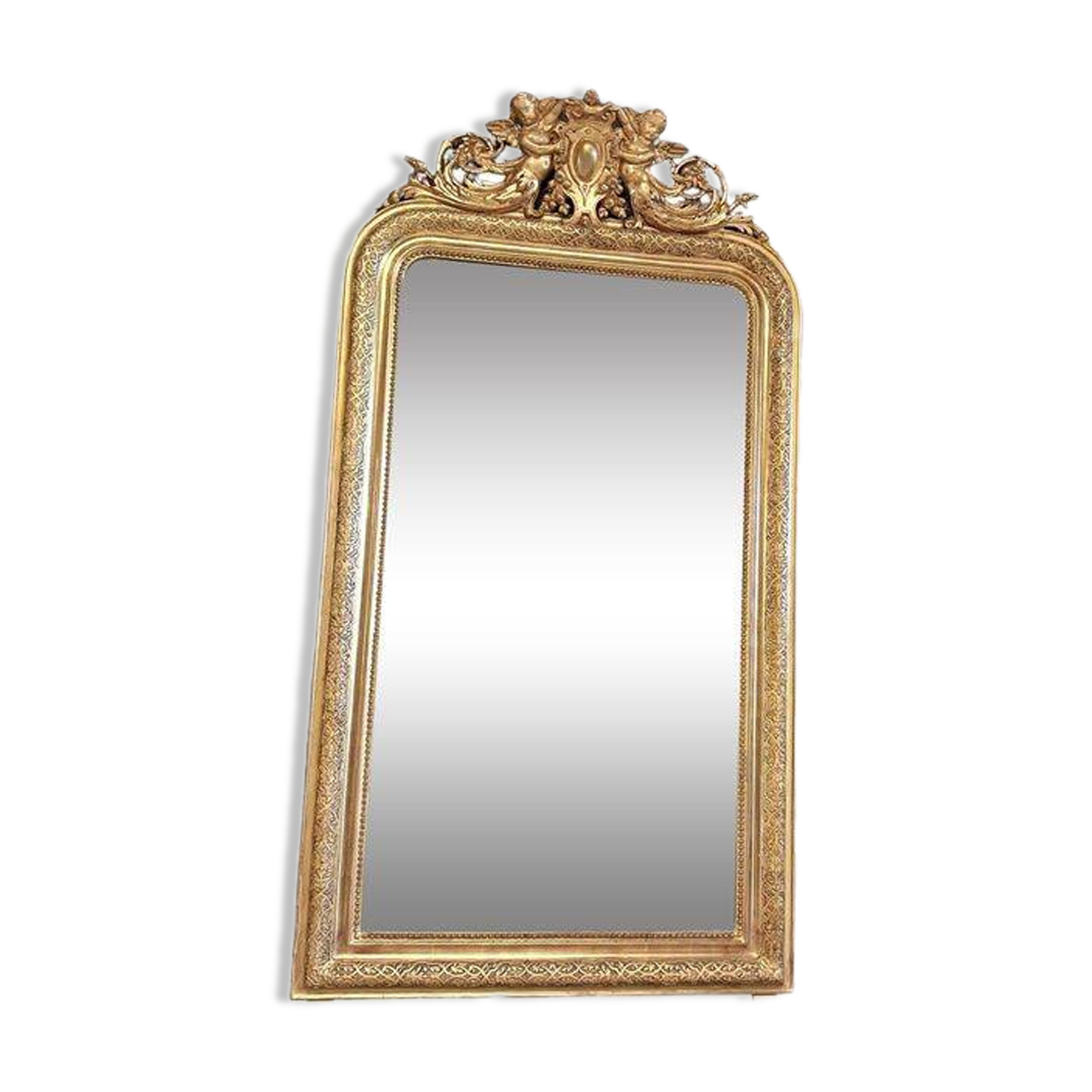 19th century mirror with angels 160 x 86