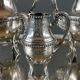 Silver-plated tea and coffee service, 5 pieces with tray, late 19th century.