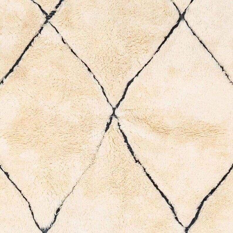 Tapis rond en laine naturelle artisanale