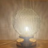 Vintage textured globe table lamp