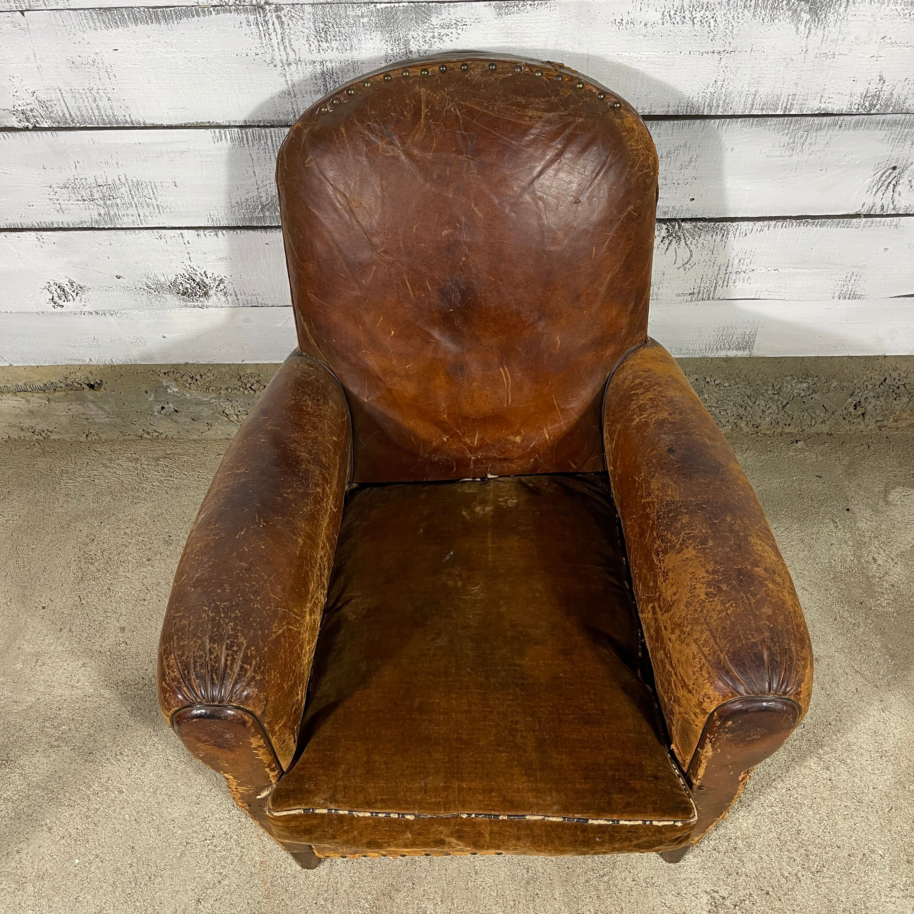 Leather club chair