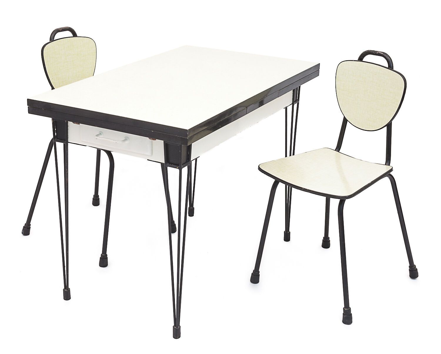 Set table and 2 chairs, formica, 1960