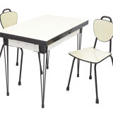 Set table and 2 chairs, formica, 1960