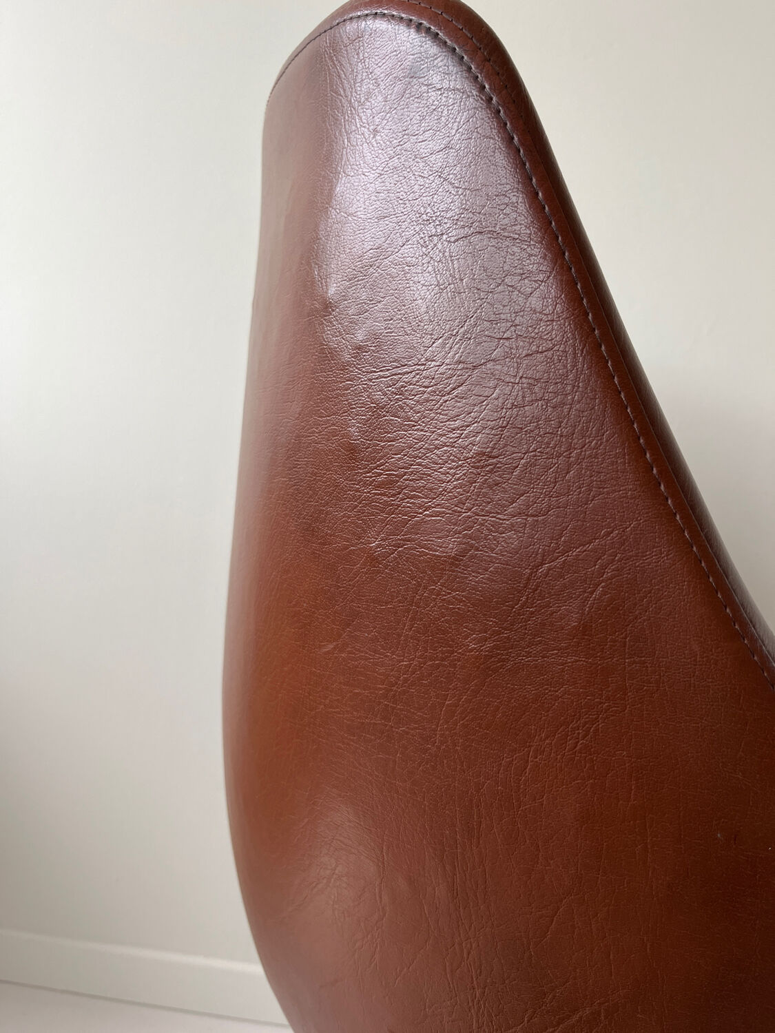 Swivel armchair 70s imitation leather