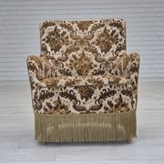 1960s, Danish armchair, furniture velour fabric, ash wood.