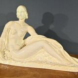 Sculpture “Young woman among flowers”, Odyv, Manufacture Berlot-Mussier, Art Deco