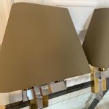 Pair of chrome and brass sconces, Italy, 1970s