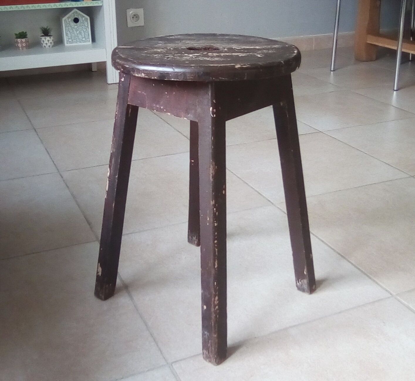 Vintage solid wood stool