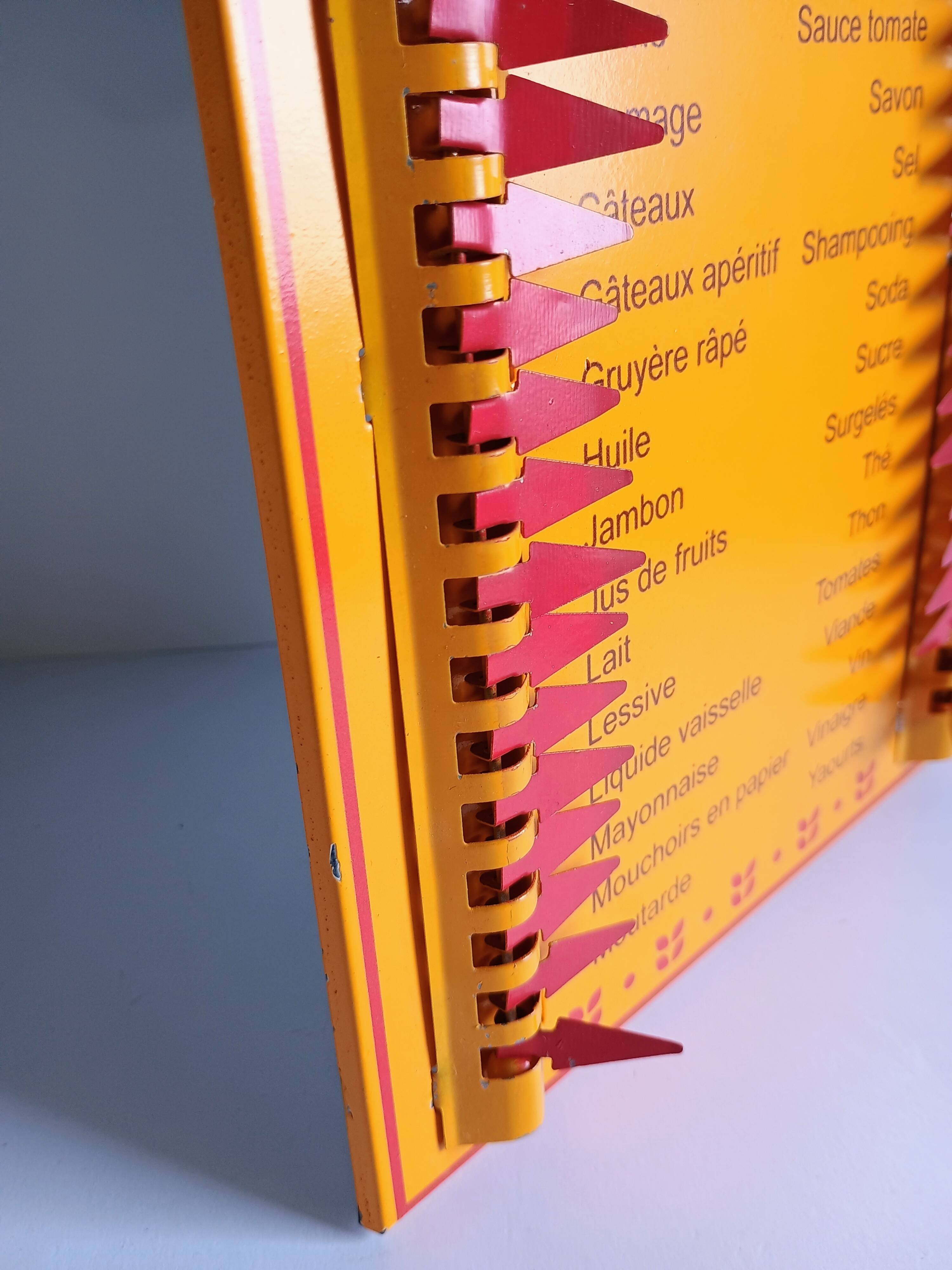 Vintage Provençal sheet metal commission list organizer