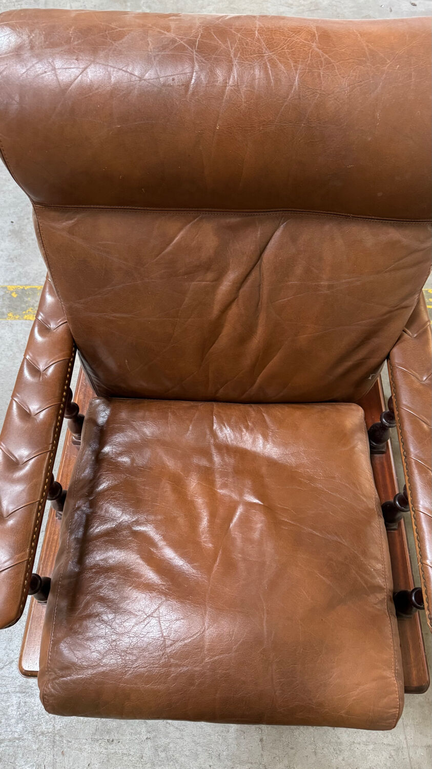 Vintage brown leather armchair