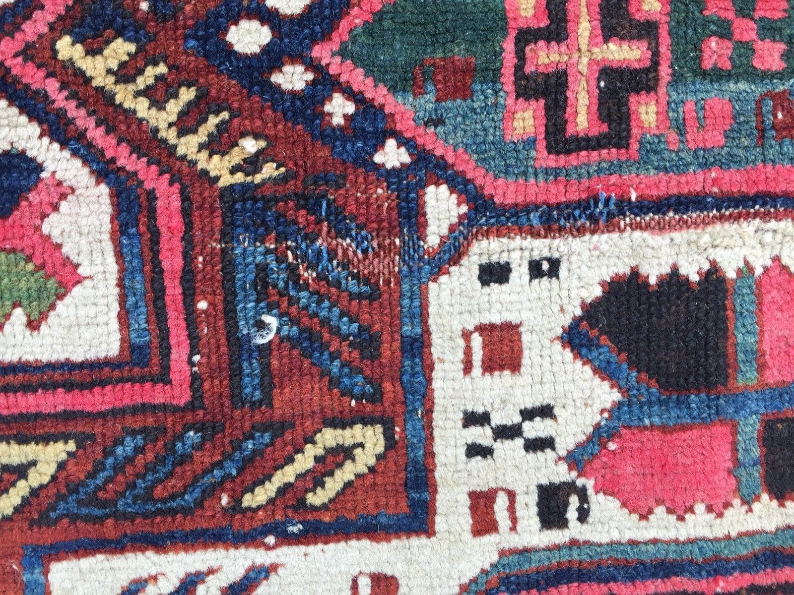 Tapis Kazak en laine oriental fait main 140x105cm