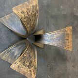 60s 70s Coffee Table Luciano Frigerio Brutalist Bronze Glass Table 60s