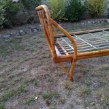 Lit en rotin vintage 60