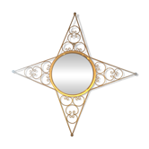 Gold metal star mirror – charming wall decoration