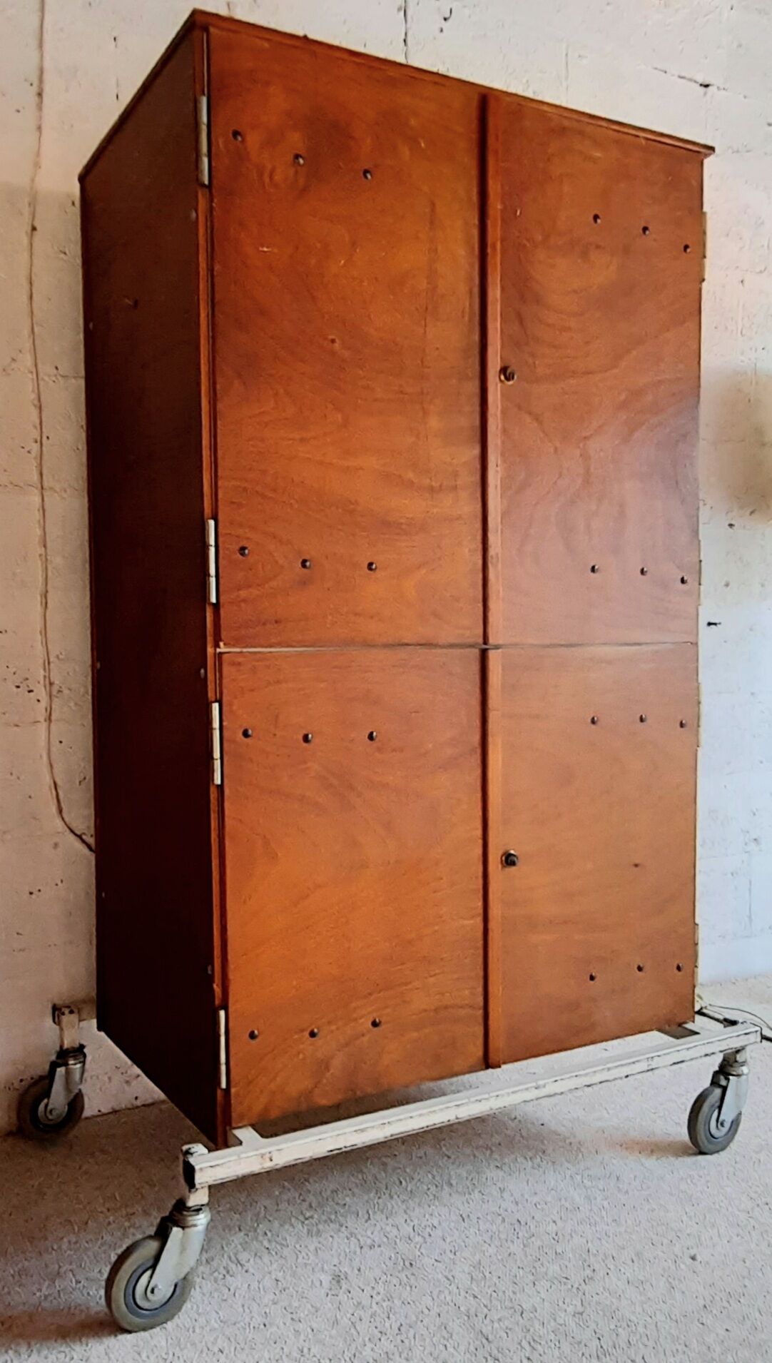 Storage cabinet on wheels, french architect's work, vintage from the 70s
