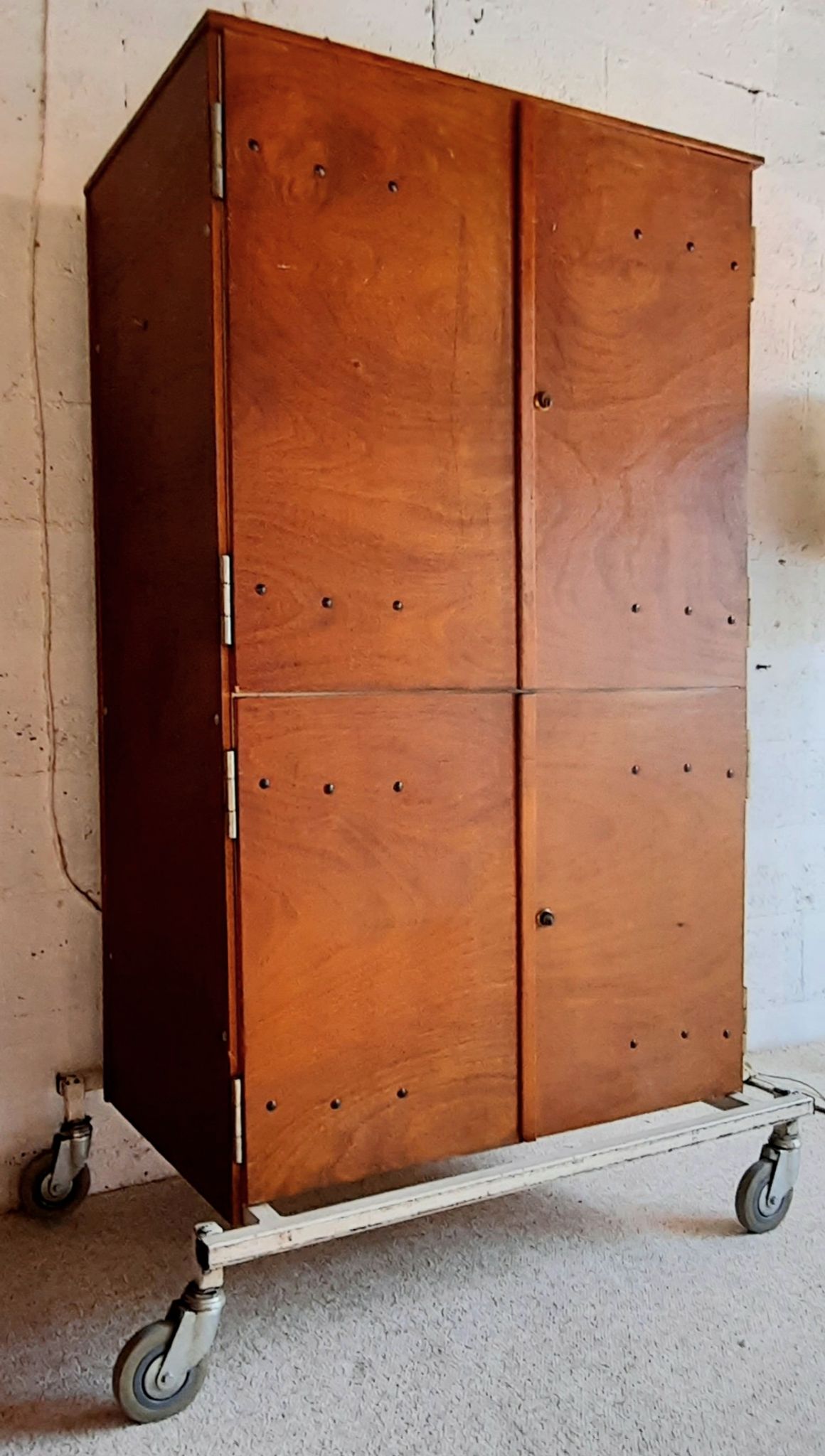 Storage cabinet on wheels, french architect's work, vintage from the 70s