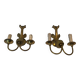Pair of bronze wall sconces with dolphins by Maison Jansen