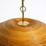 Italian 1970s bamboo ceiling pendant lamp | Ø 72 cm | Vivai del Sud
