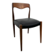 Scandinavian teak chair with black leatherette — Otto Møller style, 1960s