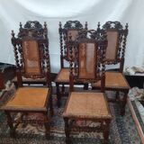 5 chaises style Louis XIII