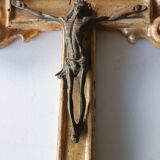 Antique 18th-century gilded wooden cross