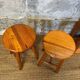 2 tabourets en pin vintage années 80