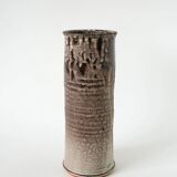 Large ceramic vase, Fat Lava, brown and white.