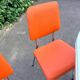 Formica leatherette chair with orange table, vintage 70s Space Age
