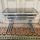 Vintage chrome smoked glass nesting coffee table