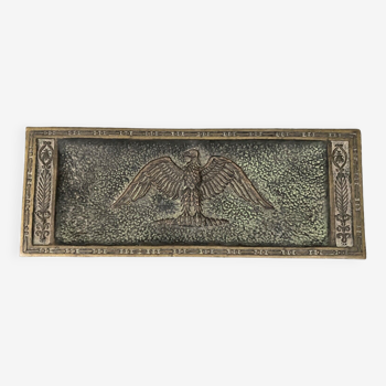 Vide-poche en bronze décor d'aigle par Max Le Verrier 1930 patine verte