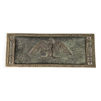 Vide-poche en bronze décor d'aigle par Max Le Verrier 1930 patine verte