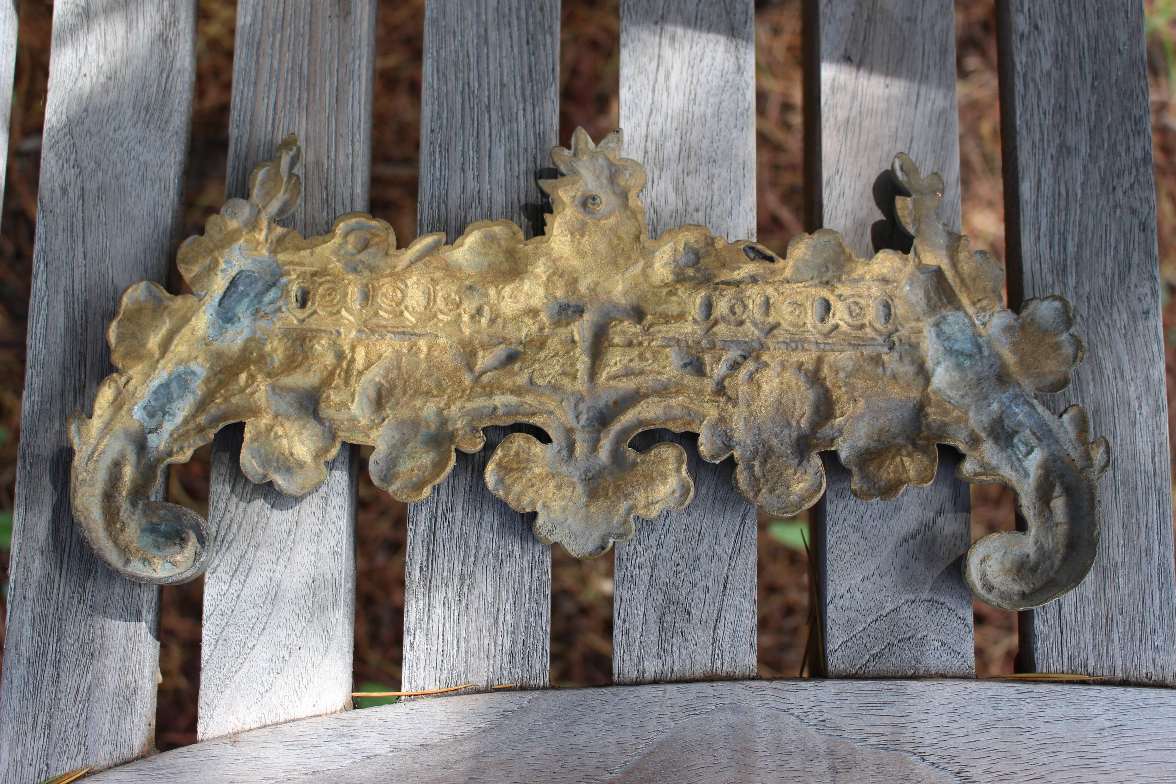 Golden bronze pediment