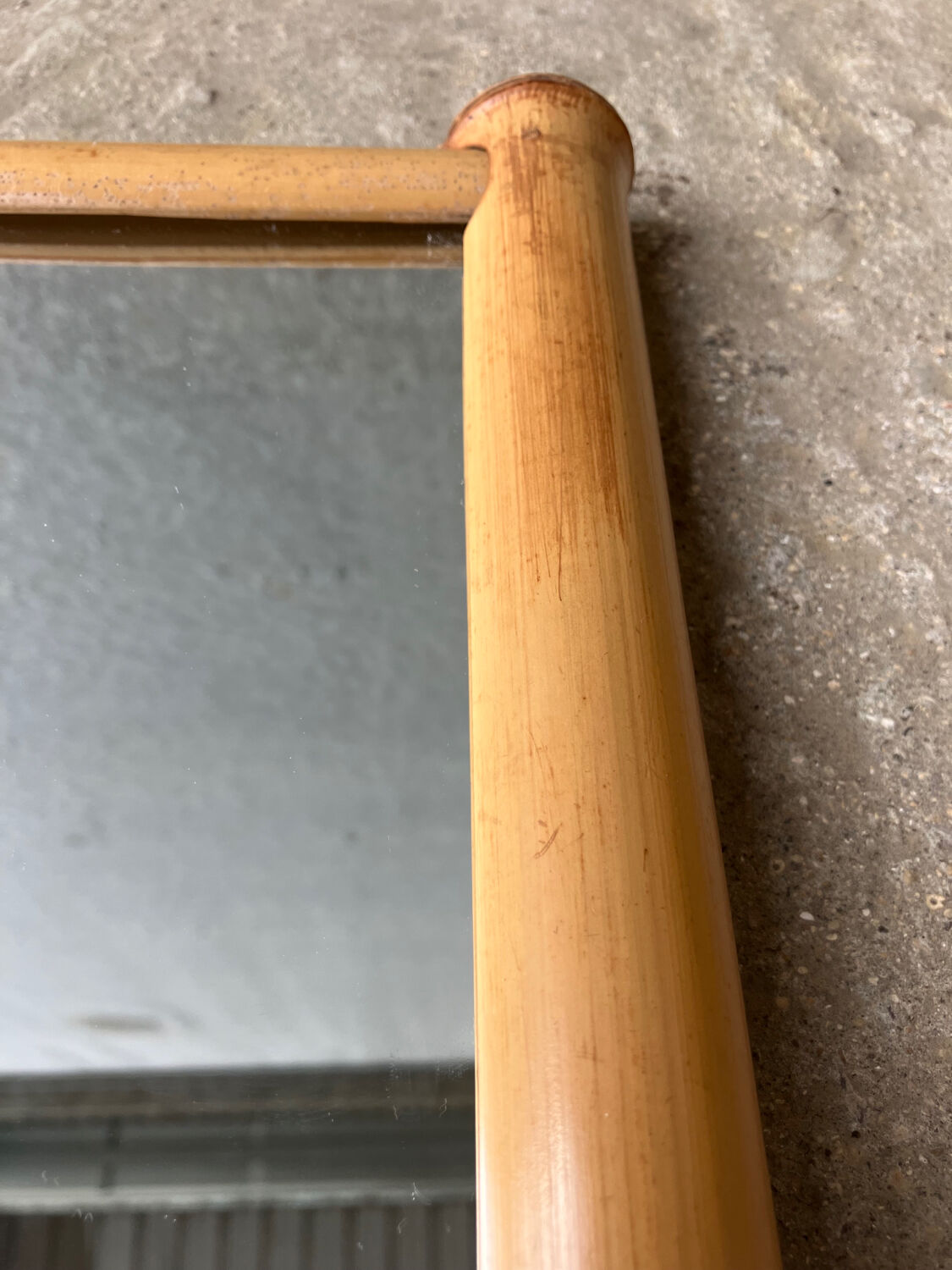 Vintage bamboo mirror 1960s
