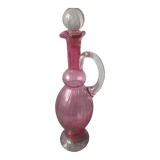 Carafe in blown glass color heart of pigeon