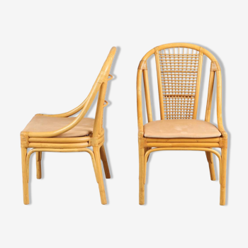 Pair of rattan chairs by Dux Sweden
