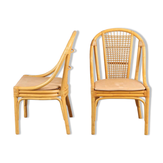 Pair of rattan chairs by Dux Sweden