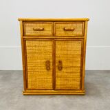 Rattan chest of drawers 60s