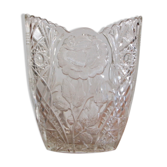 Wide glass vase
