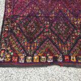 Berber carpet beni ourain wool with purple background patterns diamonds, circa 1950 177x284 cm