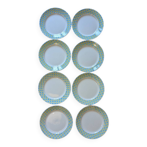8 assiettes plates Digoin Sarreguemines